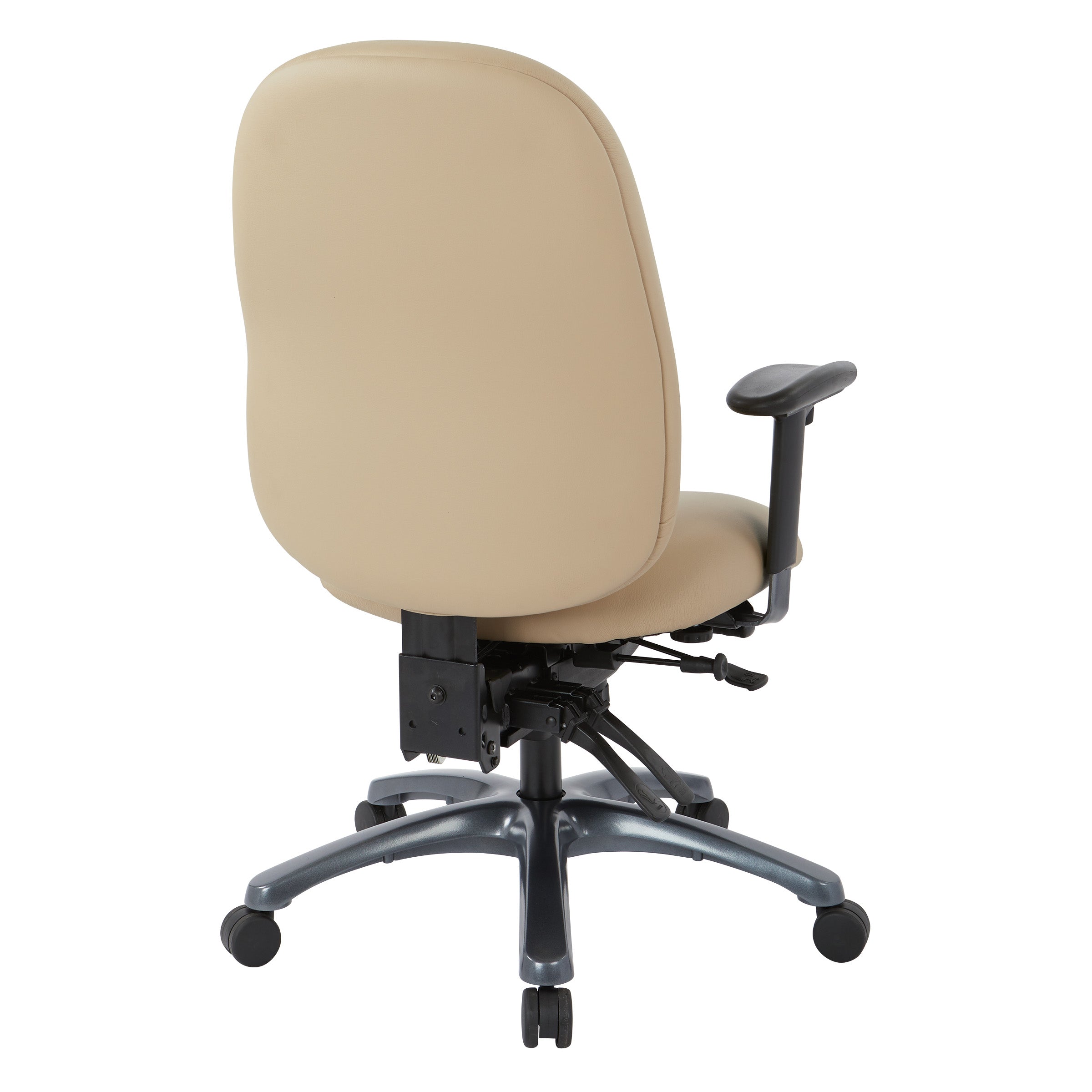 Multi-Function High Back Chair with Seat Slider and Titanium Finish Base